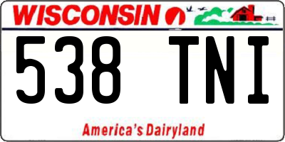 WI license plate 538TNI