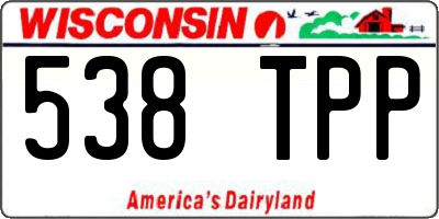 WI license plate 538TPP
