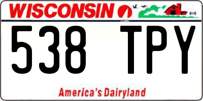 WI license plate 538TPY