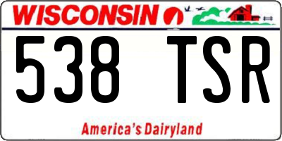 WI license plate 538TSR