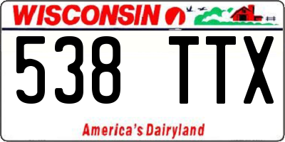 WI license plate 538TTX