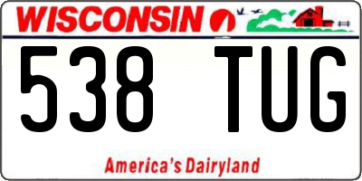 WI license plate 538TUG