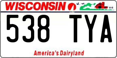 WI license plate 538TYA