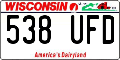 WI license plate 538UFD