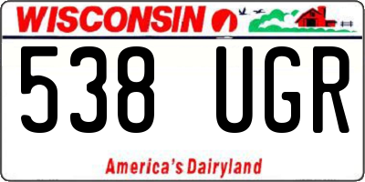 WI license plate 538UGR