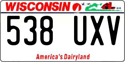 WI license plate 538UXV