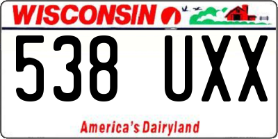 WI license plate 538UXX