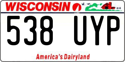 WI license plate 538UYP