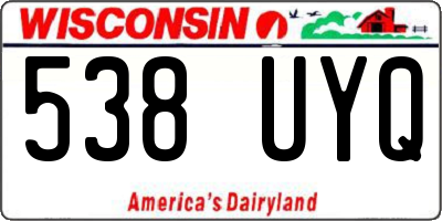 WI license plate 538UYQ