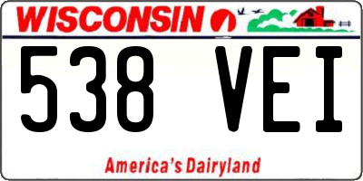 WI license plate 538VEI