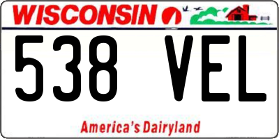 WI license plate 538VEL