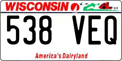 WI license plate 538VEQ