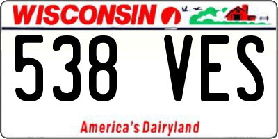 WI license plate 538VES