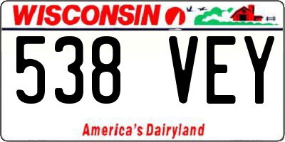 WI license plate 538VEY
