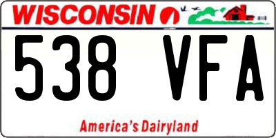 WI license plate 538VFA