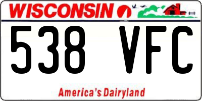 WI license plate 538VFC