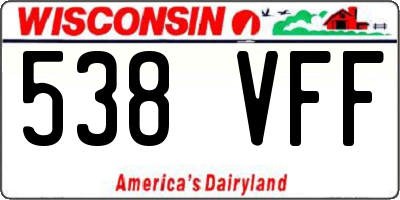 WI license plate 538VFF