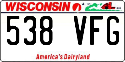 WI license plate 538VFG