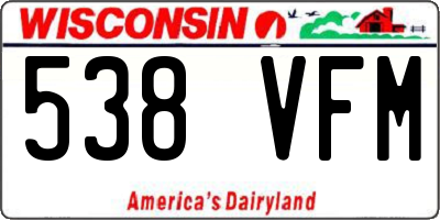 WI license plate 538VFM