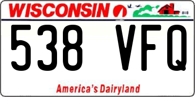 WI license plate 538VFQ