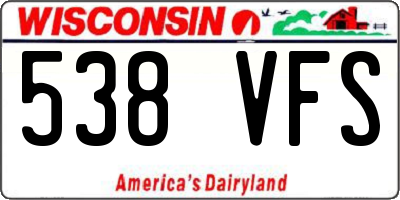 WI license plate 538VFS