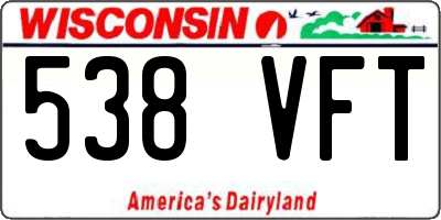 WI license plate 538VFT