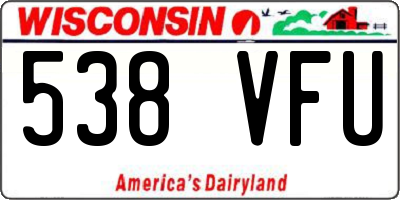 WI license plate 538VFU
