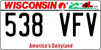 WI license plate 538VFV