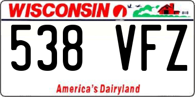 WI license plate 538VFZ