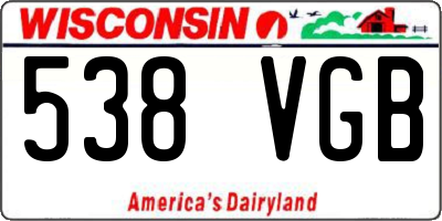 WI license plate 538VGB