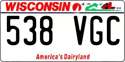 WI license plate 538VGC