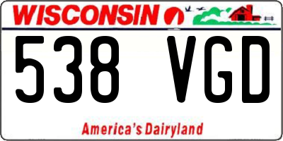 WI license plate 538VGD