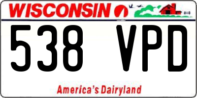 WI license plate 538VPD