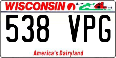 WI license plate 538VPG