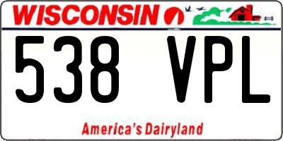 WI license plate 538VPL