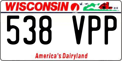 WI license plate 538VPP
