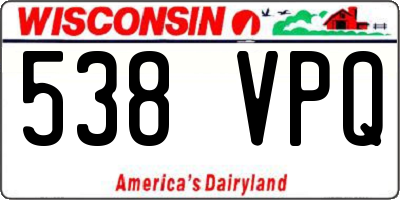 WI license plate 538VPQ