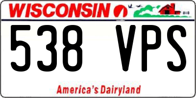 WI license plate 538VPS