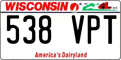 WI license plate 538VPT