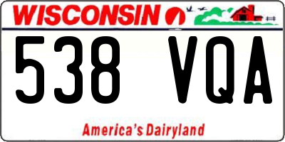 WI license plate 538VQA