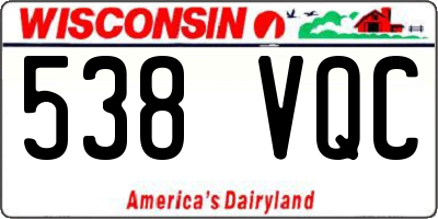 WI license plate 538VQC