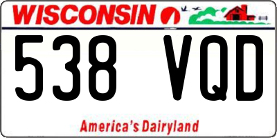 WI license plate 538VQD