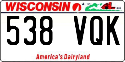 WI license plate 538VQK