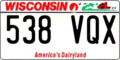 WI license plate 538VQX