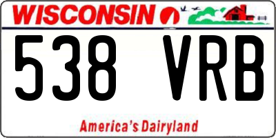 WI license plate 538VRB