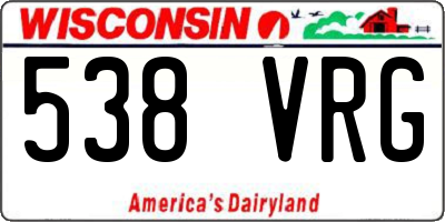 WI license plate 538VRG