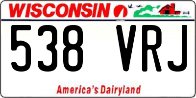 WI license plate 538VRJ