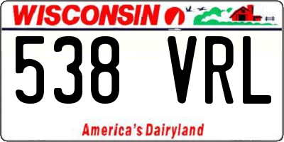 WI license plate 538VRL