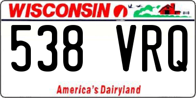 WI license plate 538VRQ