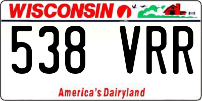 WI license plate 538VRR